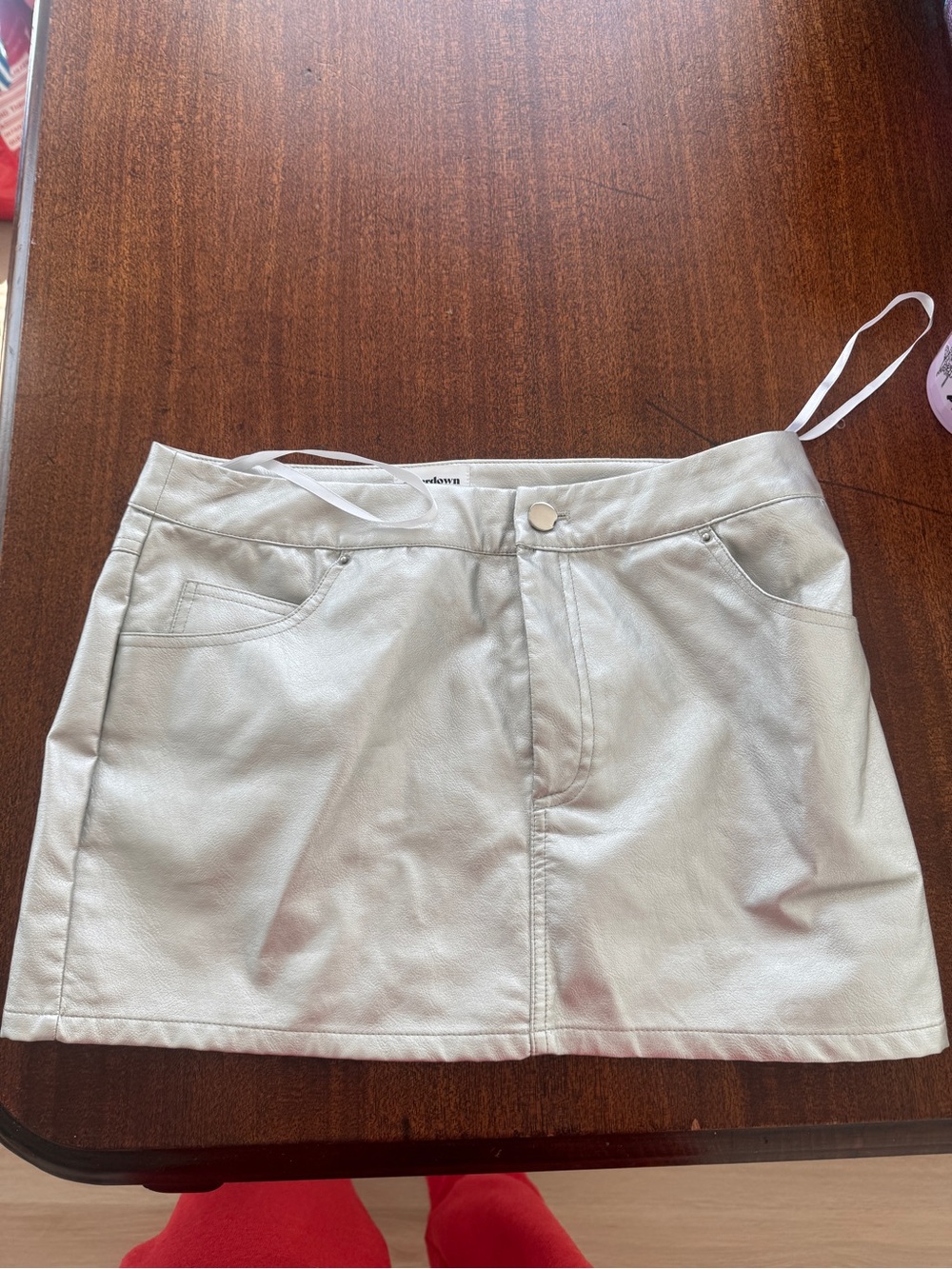 superdown White Faux Leather Mini Skirt